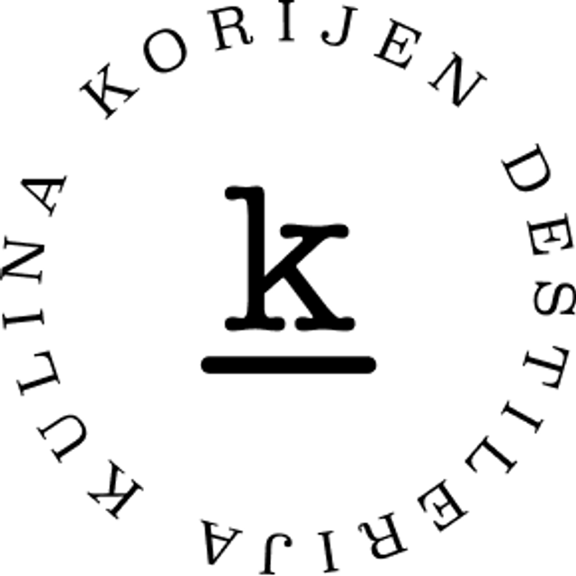 Circular Korijen and Destilerija Kulina mark built around the letter K.